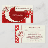 フェスティバルレッドクリスマスプレゼント証明書テンプレート 割引カード (正面/裏面)