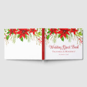 フェスティバルレッドクリスマスポインセチア結婚ホリデイ ゲストブック (全面)