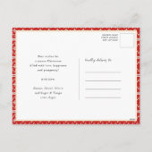 フェスティバルレッドクリスマス醜いセーター北欧トナカイ シーズンポストカード (裏面)