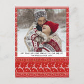 フェスティバルレッドクリスマス醜いセーター北欧トナカイ シーズンポストカード (正面)