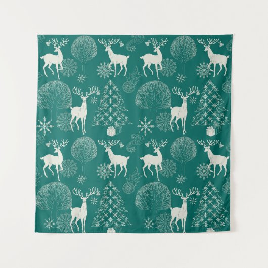 フェスティバルレッドクリスマス、冬の森。 タペストリー (正面)