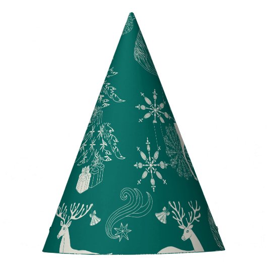 フェスティバルレッドクリスマス、冬の森。 パーティーハット (正面)