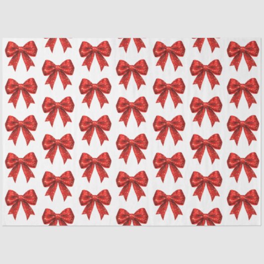 フェスティバルレッドグリッターコケットボウクリスマス 薄葉紙 (正面)
