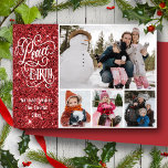 フェスティバルレッドグリッター平和オンアース写真クリスマス シーズンカード<br><div class="desc">フェスティバルレッドグリッターエレガントスクリプト平和オン地球フォトコラージュモダンクリスマスホリデーカード。このミニマリストとクリスマスホリデーカードを持つ愛する人々に休日の暖かい願いと挨拶を送モダンる。すべての文字は、自分の詳細で簡単かつ迅速にパーソナライズするために事前に配置されている。ハッピーホリデー！</div>