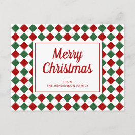 フェスティバルレッドグリーンがメリークリスマスをチェック シーズンポストカード