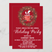 フェスティバルレッドグリーンカンパニークリスマスホリデーパーティー 招待状 (正面/裏面)