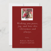 フェスティバルレッドグリーンクリスマスタイポグラフィ1写真 シーズンカード (裏面)