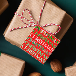 フェスティバルレッドグリーンクリスマス フェイバータグ