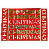 フェスティバルレッドグリーンクリスマス ラージペーパーバッグ (裏面)