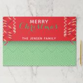 フェスティバルレッドグリーンシェブロンクリスマス紙ランチョンマット ペーパーパッド (インサイチュ)