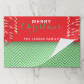 フェスティバルレッドグリーンシェブロンクリスマス紙ランチョンマット ペーパーパッド (折り畳み)
