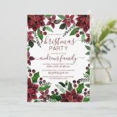 フェスティバルレッドグリーンフローラアイビーウォーターカラークリスマス 招待状 (スタンド正面)