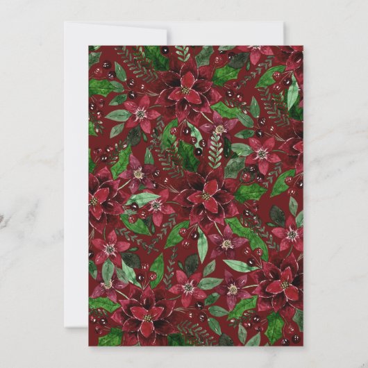 フェスティバルレッドグリーンフローラアイビー企業のクリスマス 招待状 (裏面)