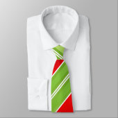 フェスティバルレッドグリーンホワイトクリスマスストライプズ ネクタイ (タイ)