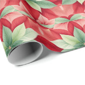 フェスティバルレッドグリーンポインセチア ラッピングペーパー (ロールコーナー)