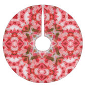 フェスティバルレッドグリーン幾何学居心地の良いクリスマススター ブラッシュドポリエステルツリースカート (正面)