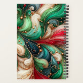 フェスティバルレッドグリーン金ゴールドインクスワール名前をカスタムする ノートブック (裏面)