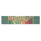 フェスティバルレッドグリーン金ゴールドパーソナライズされたクリスマス ショートテーブルランナー (横)