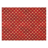 フェスティバルレッドゴールドフォイルウィンタージンジャーブレッドマン テーブルクロス (正面(横))