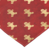 フェスティバルレッドゴールドフォイルウィンタージンジャーブレッドマン テーブルクロス (アングル)