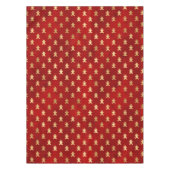 フェスティバルレッドゴールドフォイルウィンタージンジャーブレッドマン テーブルクロス (正面)