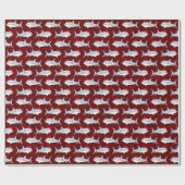 フェスティバルレッドシャークサンタハットアート ラッピングペーパー (フラット)