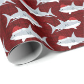 フェスティバルレッドシャークサンタハットアート ラッピングペーパー (ロールコーナー)
