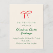 フェスティバルレッドシンプルボーホリデーパーティー招待状 ポストカード (正面)