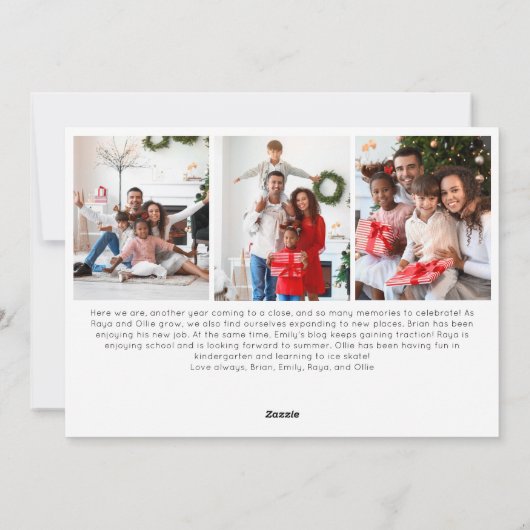 フェスティバルレッドスクリプトメリークリスマスエイト写真 シーズンカード (裏面)