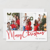 フェスティバルレッドスクリプトメリークリスマスシックス写真 シーズンカード (正面)