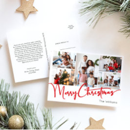 フェスティバルレッドスクリプトメリークリスマス5枚の写真 シーズンポストカード