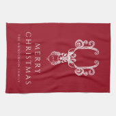 フェスティバルレッドスタグメリークリスマス キッチンタオル (横)