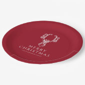 フェスティバルレッドスタグメリークリスマス ペーパープレート (アングル)