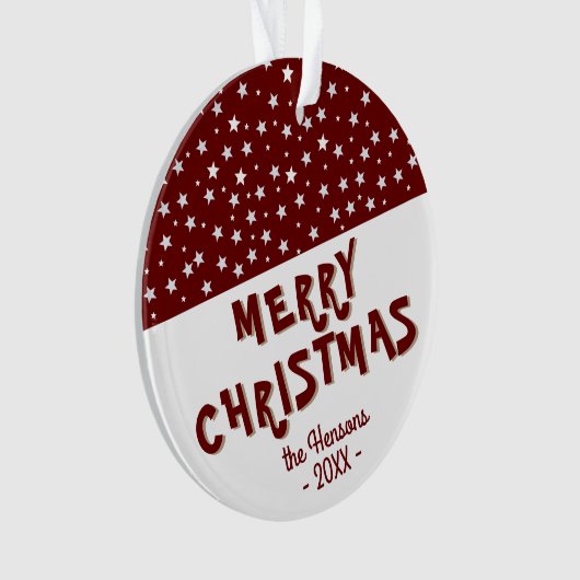 フェスティバルレッドスターメリークリスマスホリデーキープサケ オーナメント (正面)