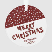 フェスティバルレッドスターメリークリスマスホリデーキープサケ オーナメント (裏面)