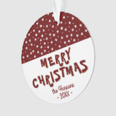 フェスティバルレッドスターメリークリスマスホリデーキープサケ オーナメント (正面)
