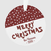 フェスティバルレッドスターメリークリスマスホリデーキープサケ オーナメント (正面)