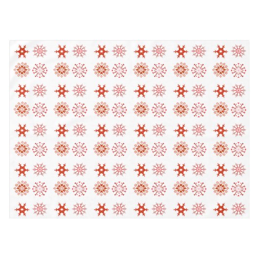 フェスティバルレッドスノーフレークパターンクリスマスホリデー テーブルクロス (正面(横))