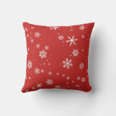 フェスティバルレッドスノーフレークパターン冬 クッション (裏面)