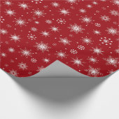 フェスティバルレッドスノーフレークメリークリスマス ラッピングペーパー (角)