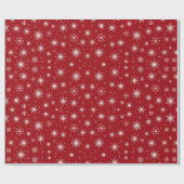 フェスティバルレッドスノーフレークメリークリスマス ラッピングペーパー (フラット)