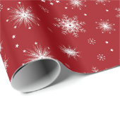 フェスティバルレッドスノーフレークメリークリスマス ラッピングペーパー (ロールコーナー)