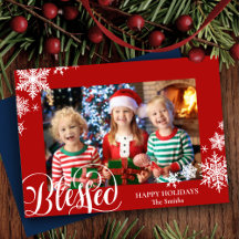 フェスティバルレッドスノーフレークモダンスクリプトシンプルの写真