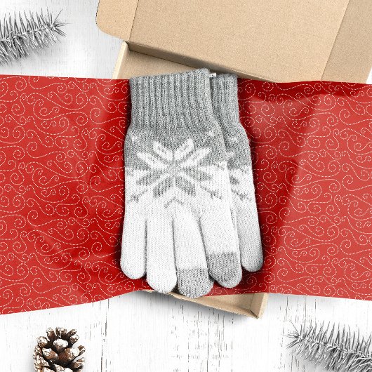 フェスティバルレッドスワールパターンクリスマス 薄葉紙