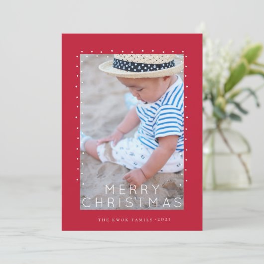 フェスティバルレッドタイディングスクリスマス写真 シーズンカード (スタンド正面)