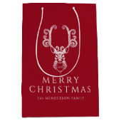 フェスティバルレッドディアメリークリスマス ミディアムペーパーバッグ (正面)