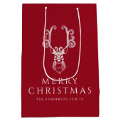 フェスティバルレッドディアメリークリスマス ミディアムペーパーバッグ (裏面)