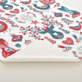 フェスティバルレッドネイビークリスマススススススカンジナビアフォークアート シェルパブランケット (3/4)