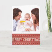 フェスティバルレッドノルディックセーター文字模様 シーズンカード (正面)