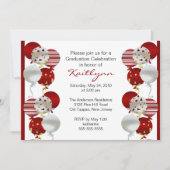 フェスティバルレッドバルーン卒業招待状 招待状 (正面)